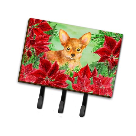 Jensendistributionservices Toy Terrier Poinsettas Leash or Key Holder MI1710123